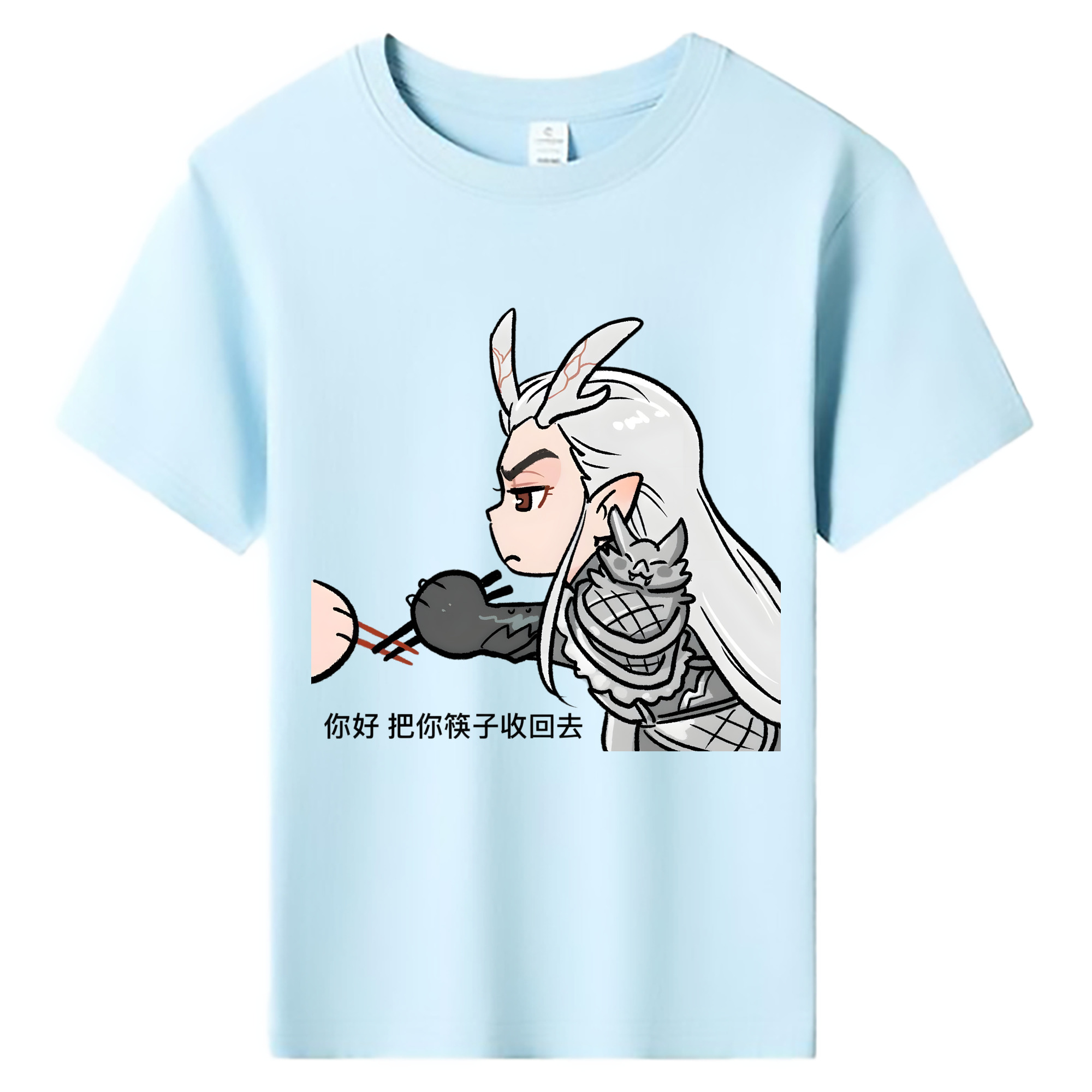 （画像用） Ne Zha 2 ナタ 魔童の大暴れ 綿100％キッズTシャツ（フロントプリント）